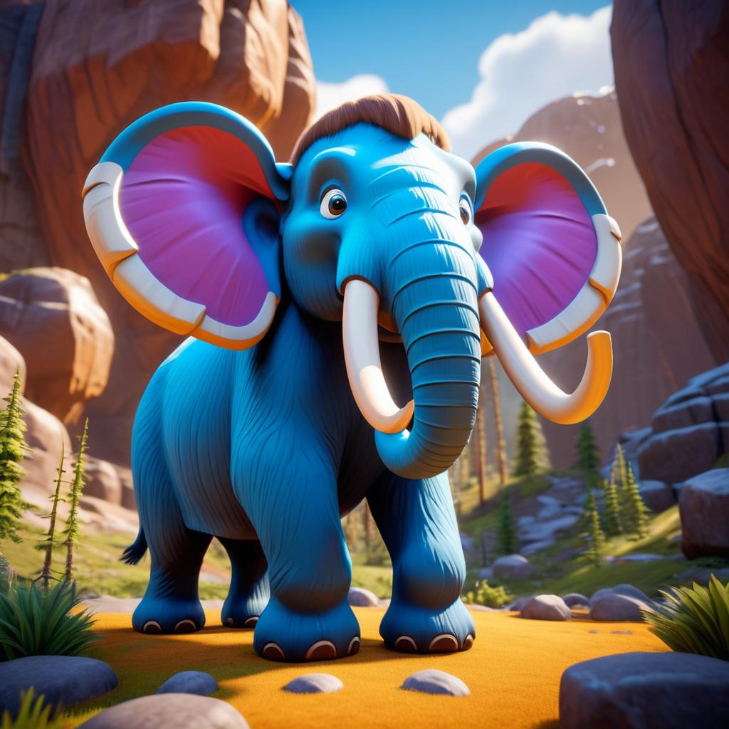 Playful Cartoon Mammoth Character Design