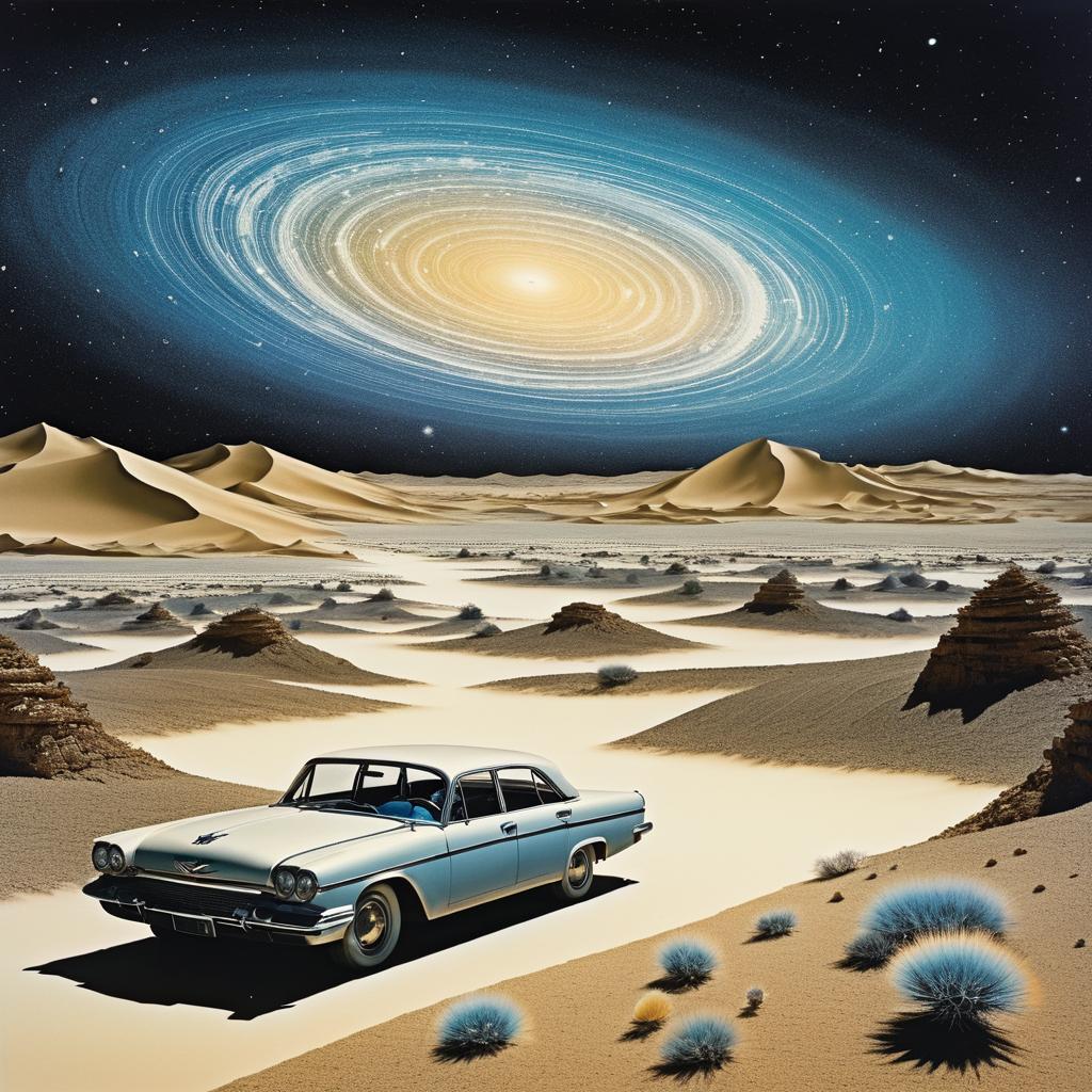 Surreal Cosmic Journeys in Vintage Collage