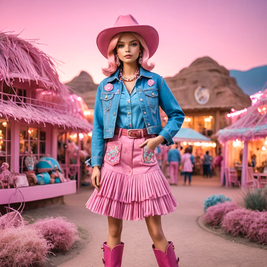 Stylish Cowgirl in Pastel Celebration