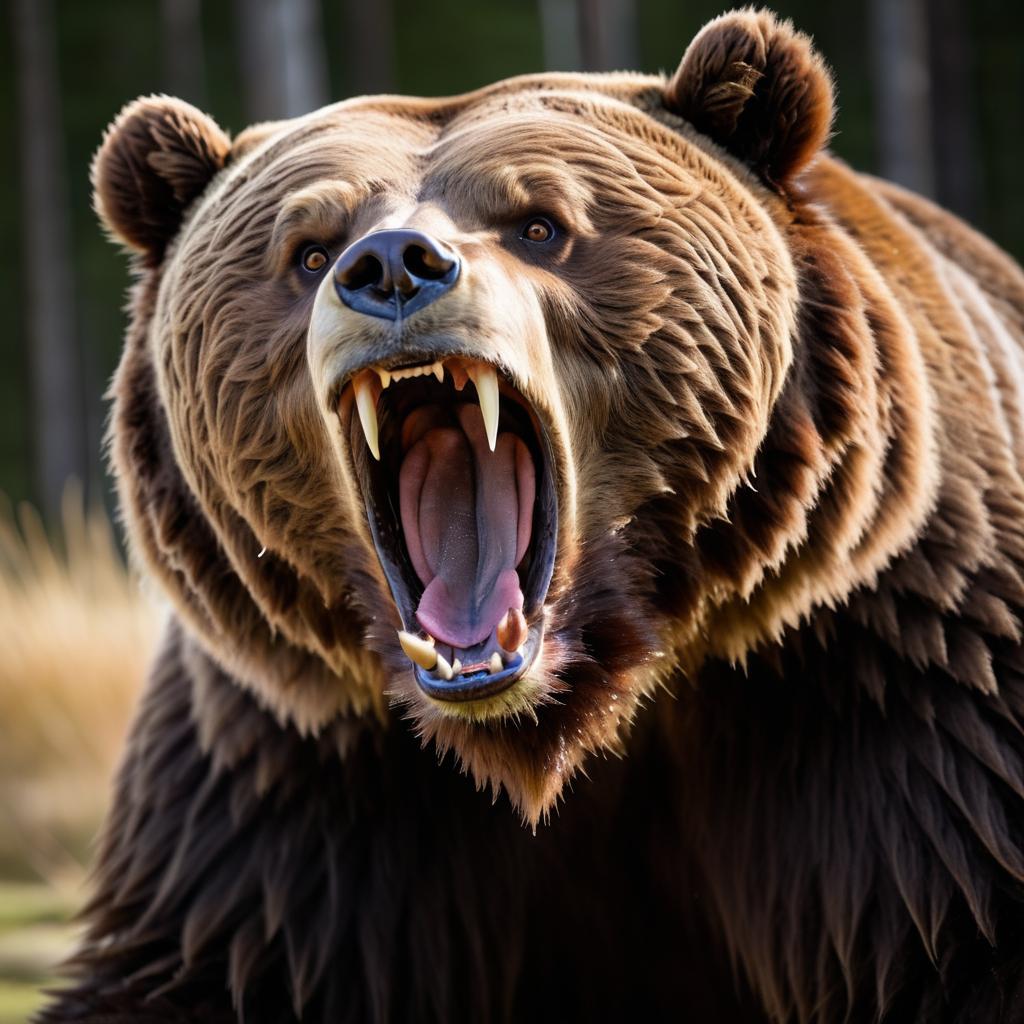 Intense Brown Bear Flexing Claws