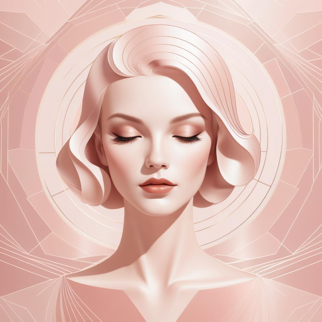 Elegant Minimalist Portrait in Rose and Ivory