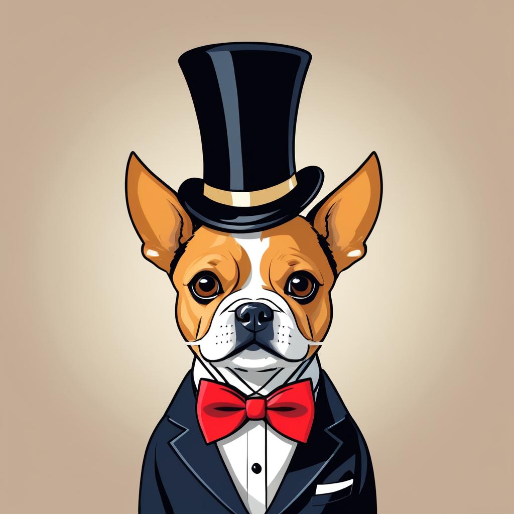 Stylish Anthropomorphic Dog in Bowtie