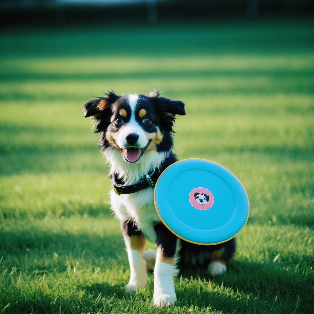 Playful Puppy Portrait in Neo-Pop Style