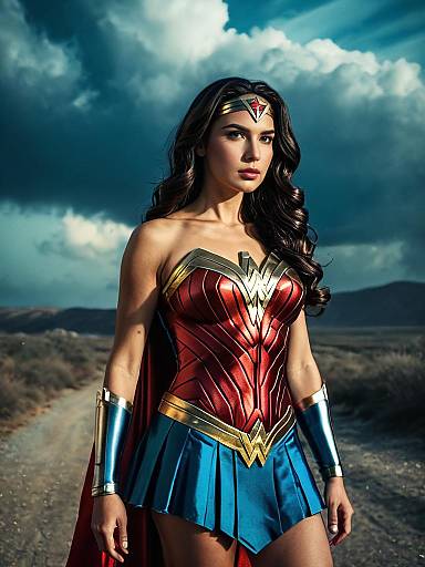 Photorealistic Wonder Woman Outdoor Portrait