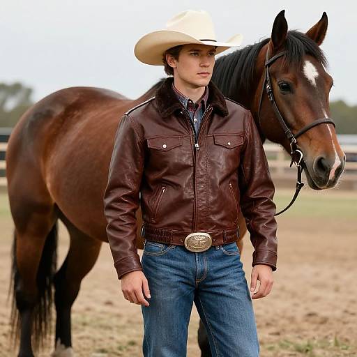 Cowboy in Classic Rodeo Attire
