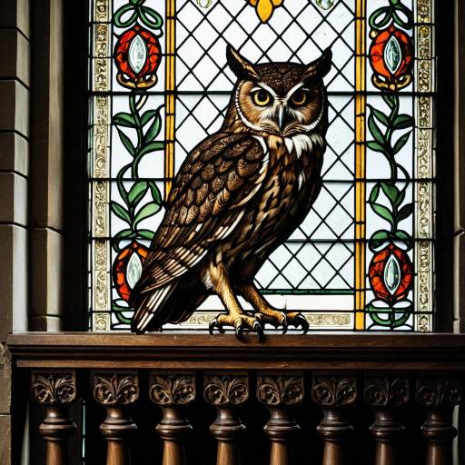 Elegant Stained Glass Owl Design