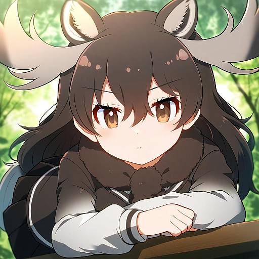 Illustration of Moose (kemono friends), kemono friends in the style of Aoi (annbi)