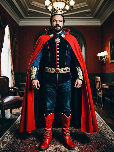 Regal King in Fancy Costume