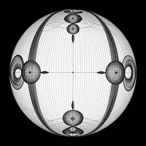 Symmetrical Sphere in Celestialpunk Style
