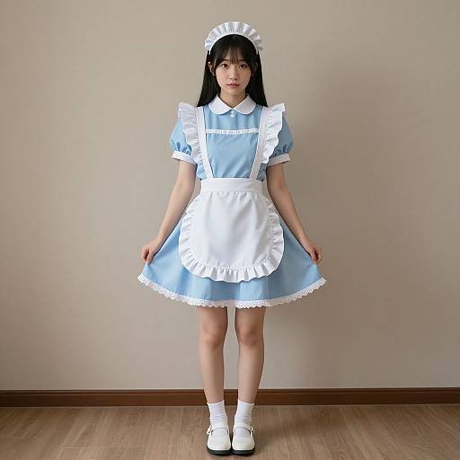 Young Woman in Cinderella Maid Dress