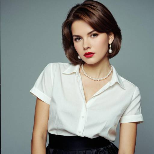 Elegant Woman Wearing Pearl Jewelry