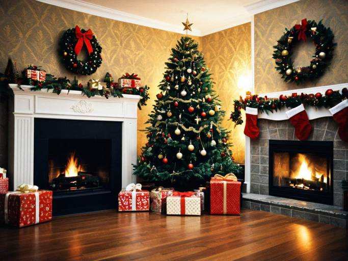 Cozy Christmas Teams Wallpaper Design