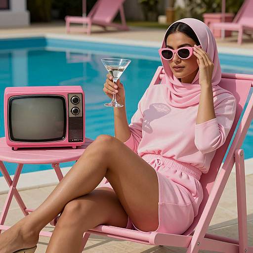 Chic Pink Vibes by the Poolside