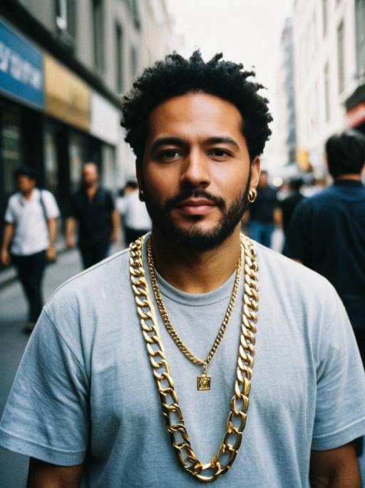 Candid Street Portrait with Gold Jewelry