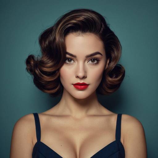 Retro Pinup Woman with Elegant Hairstyle