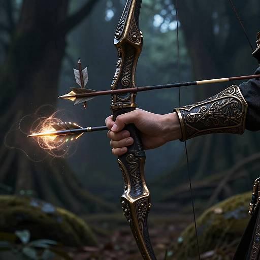 Enchanted Fantasy Longbow Illustration