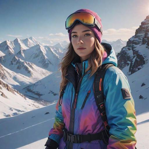 Elegant Snowboarder on Majestic Peaks