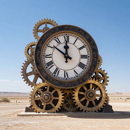 Colossal Melting Clock in Desert