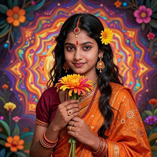 Psychedelic Indian Buddhism Girl