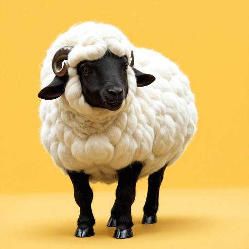 Curious Sheep on Yellow Background Curious Sheep on Yellow Background