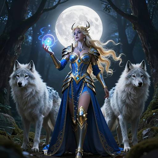 Enchanting Woman in Mystical Forest