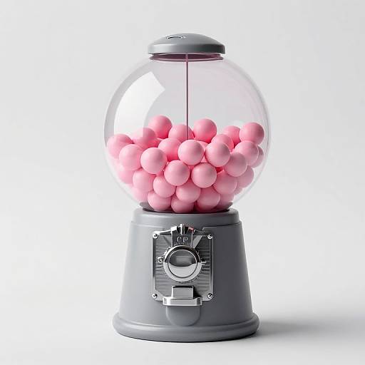 Sleek Gray Bubble Gum Dispenser