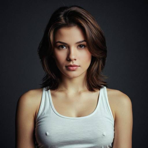 Realistic Portrait of Woman in Tank Top
