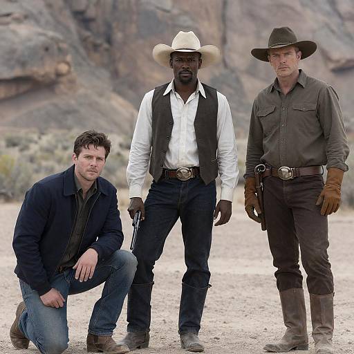 Dramatic Western Film Scene in Desert