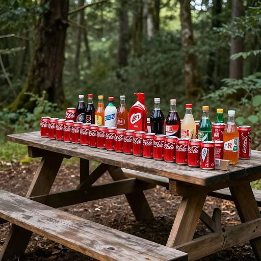 Red Beverage Ritual in Forest