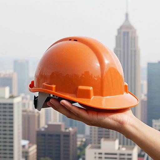 Hand Holding Construction Helmet Art