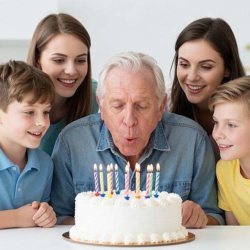 Joyful Senior Celebrates Birthday with Family
