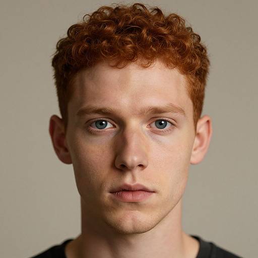 Retro Font Portrait of Redhead Man