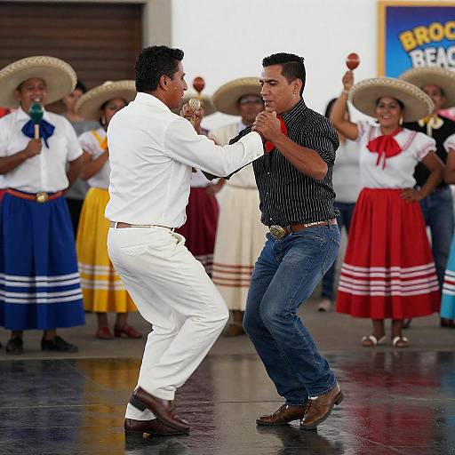 Vibrant Rain-Soaked Mexican Dance Performance