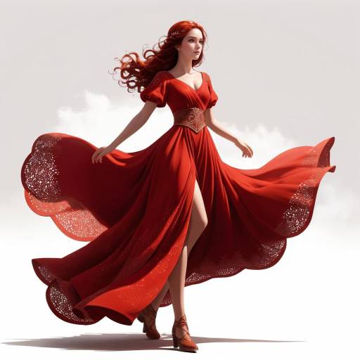 Cinnamon-Eyed Adventurer in Flowing Red Dress Cinnamon-Eyed Adventurer in Flowing Red Dress