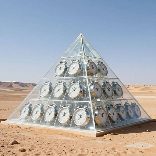 Transparent Pyramid with Frozen Clocks