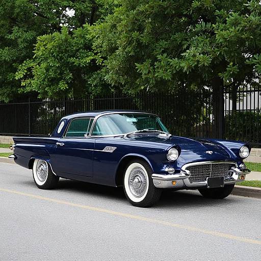 Classic 1956 Navy-Blue Ford Thunderbird