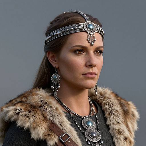 Detailed Latvian Viking Woman Portrait