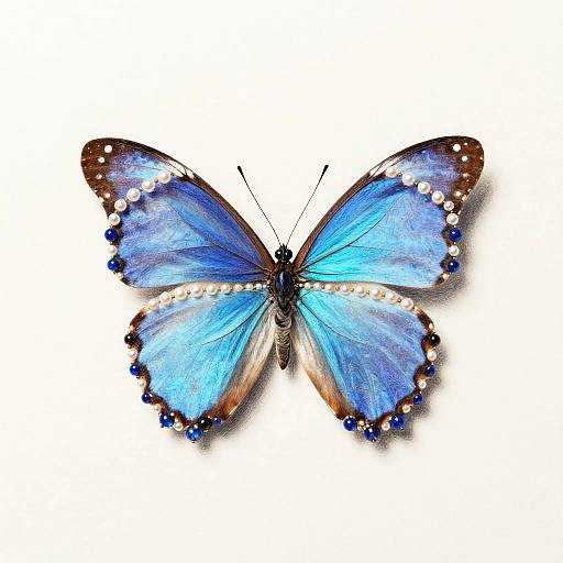 Blue Morpho Butterfly with Sapphire Jewelry