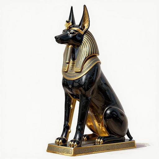 Exquisite Anubis Statue Digital Oil Painting