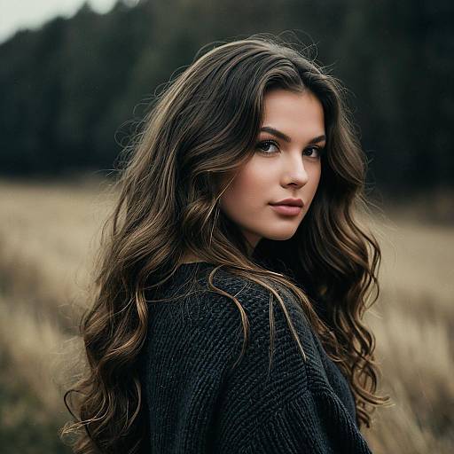 Moody Portrait of Woman Outdoors