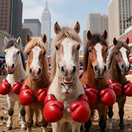 Tiny Angry Boxing Horses in Apocalypse