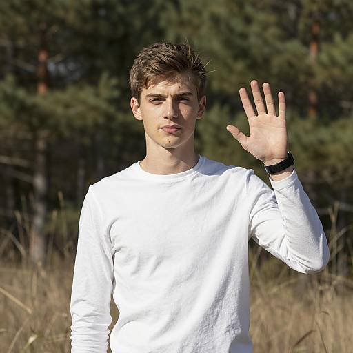 Young Man in Outdoor Nature Setting