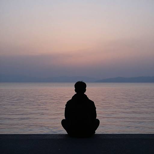 Solitary Silhouette at Twilight Horizon