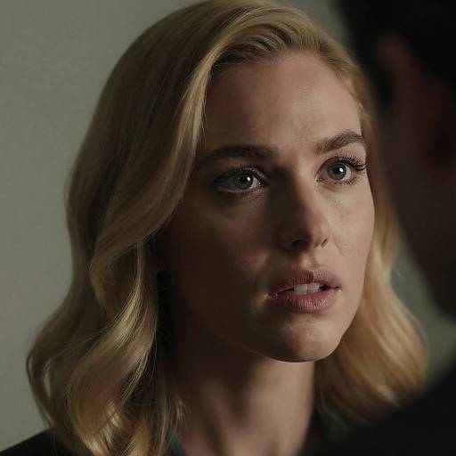 Intense Close-Up of a Blonde Woman