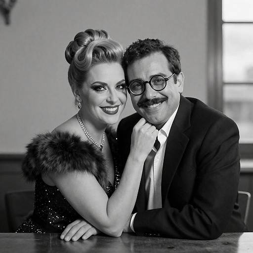 Elegant Black-and-White Couple Portrait