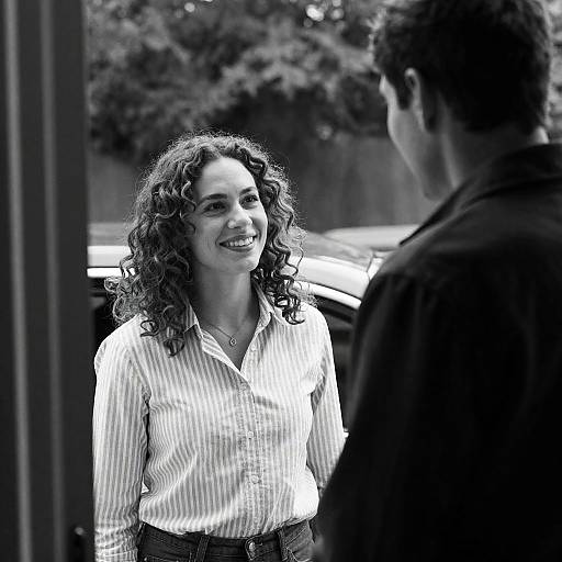Candid Black and White Outdoor Portrait