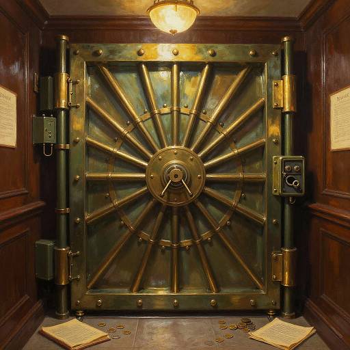 Vintage Bank Vault Interior Scene