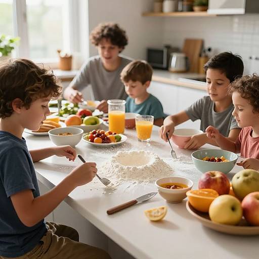 Lively Modern Kitchen Breakfast Chaos
