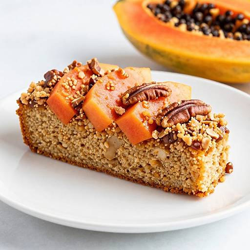 Papaya Pecan Streusel Cake Slice