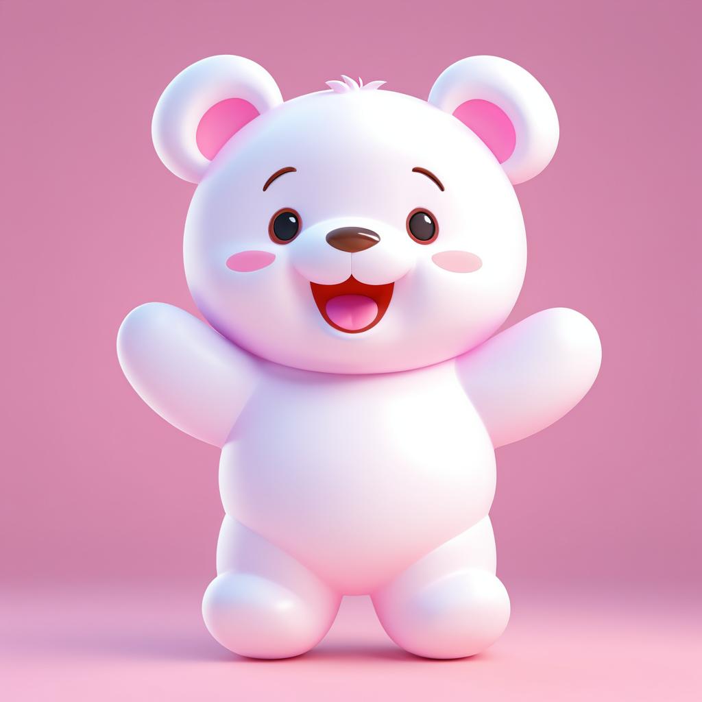 Cheerful Kawaii Teddy Bear Animation